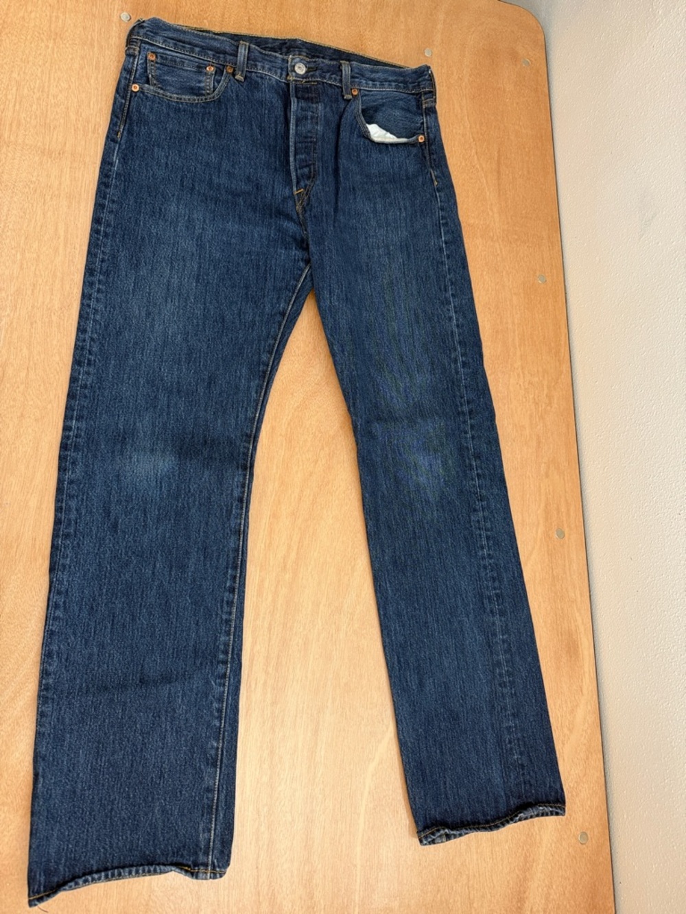 Levi's Classic 501 Button-Fly Straight Denim Jeans in Dark Blue